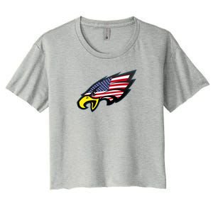 American Flag Eagle Women's Crop Top Tee