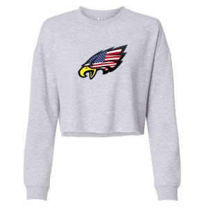 American Flag Eagle Cropped Pullover Crew