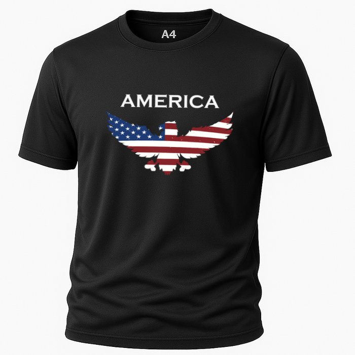 American Flag Eagle Cooling Performance Crew T-Shirt
