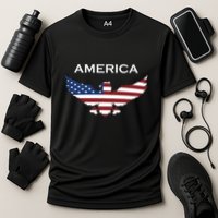 American Flag Eagle Cooling Performance Crew T-Shirt