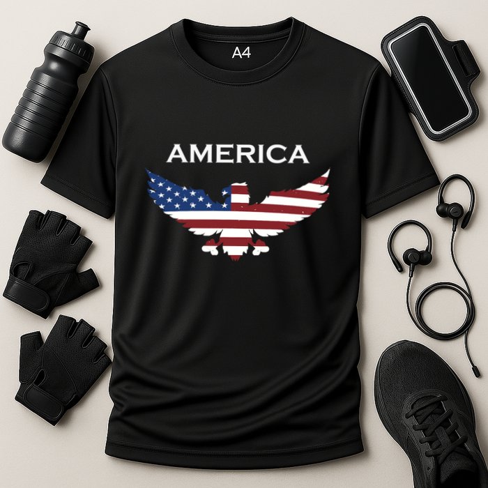 American Flag Eagle Cooling Performance Crew T-Shirt