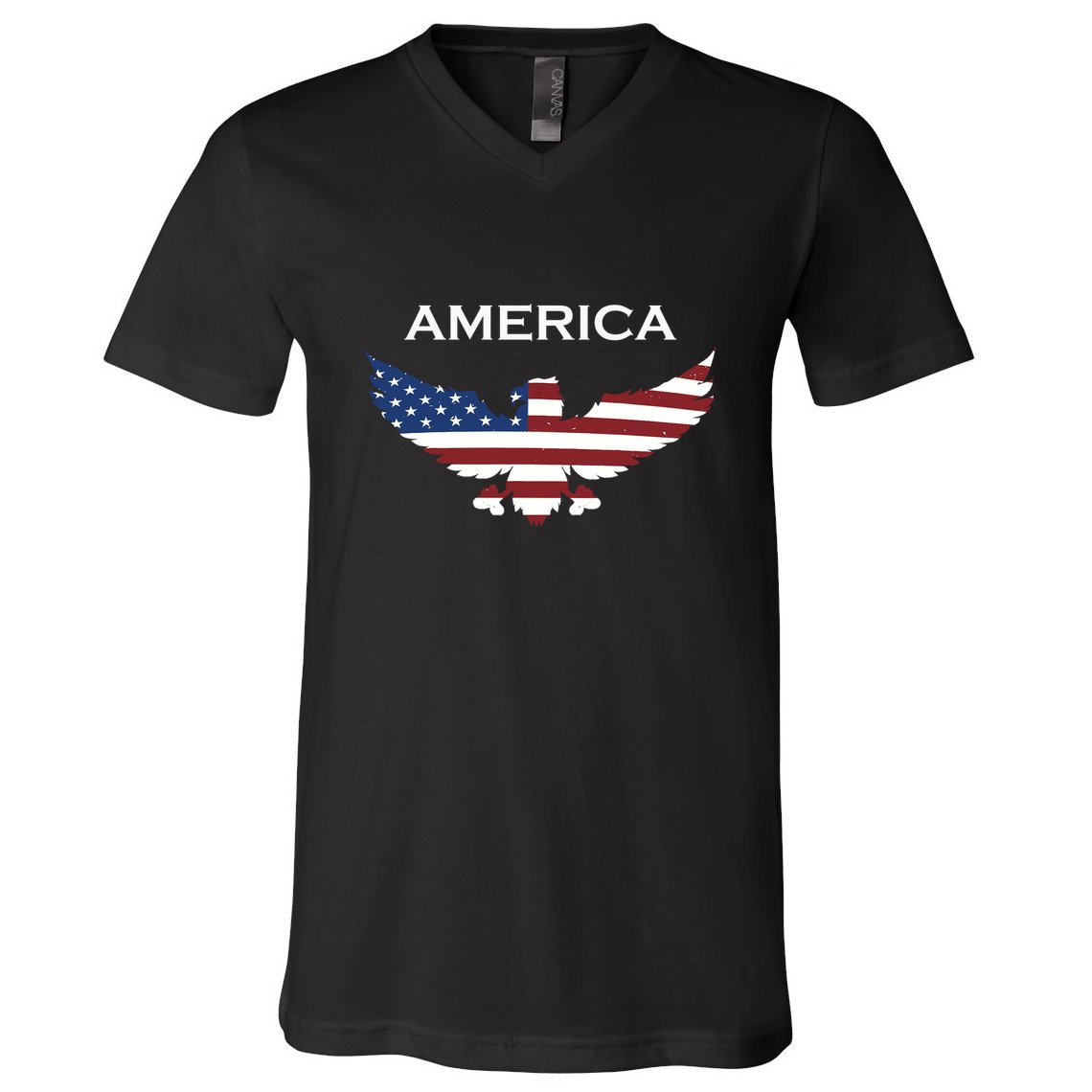 American Flag Eagle V-Neck T-Shirt