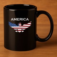 American Flag Eagle 11oz C Handle Ceramic Mug