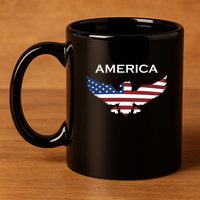 American Flag Eagle 11oz C Handle Ceramic Mug