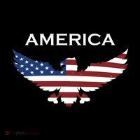 American Flag Eagle Drawstring Bag