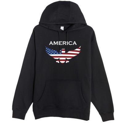 American Flag Eagle Premium Pullover Hoodie