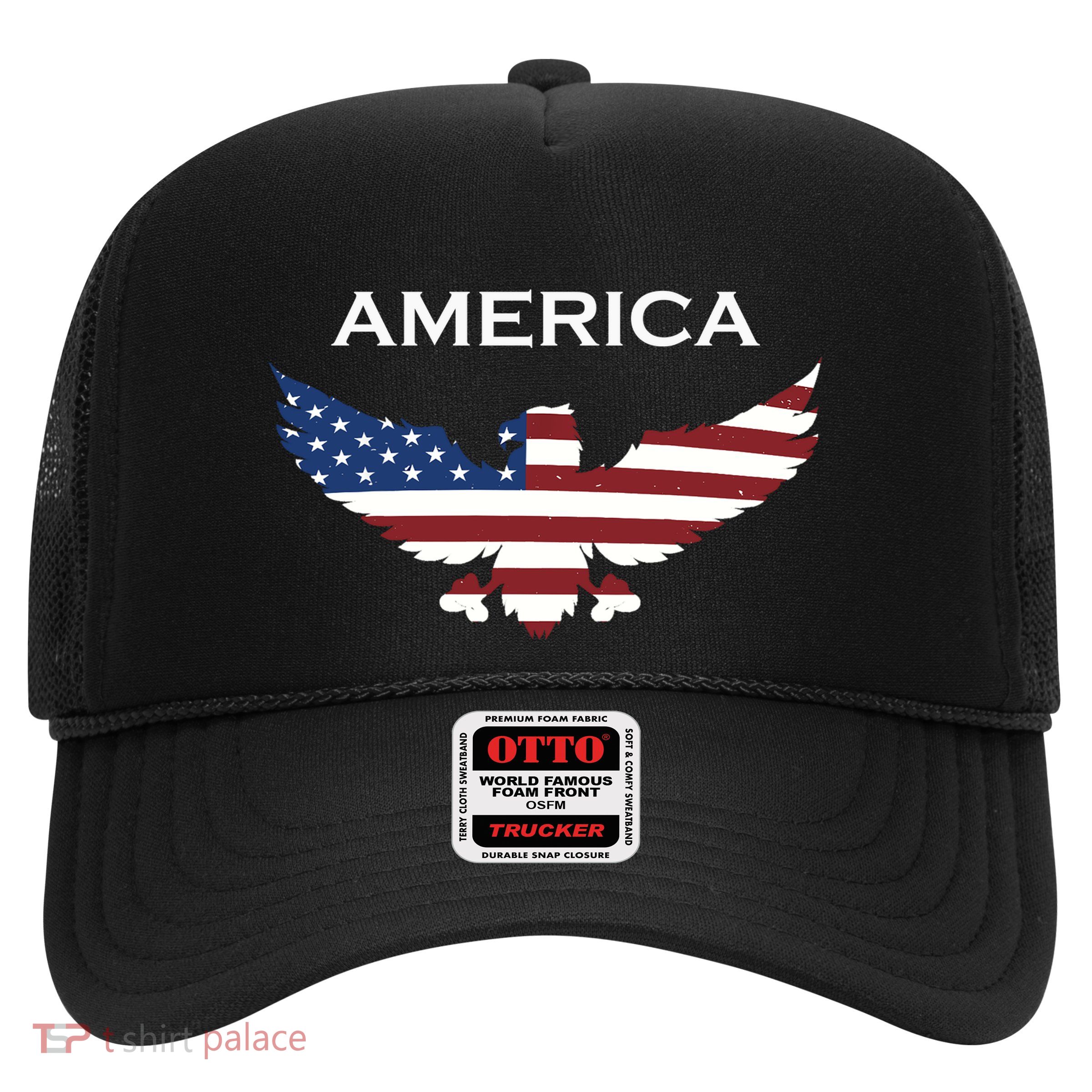 American Flag Eagle Trucker Hat