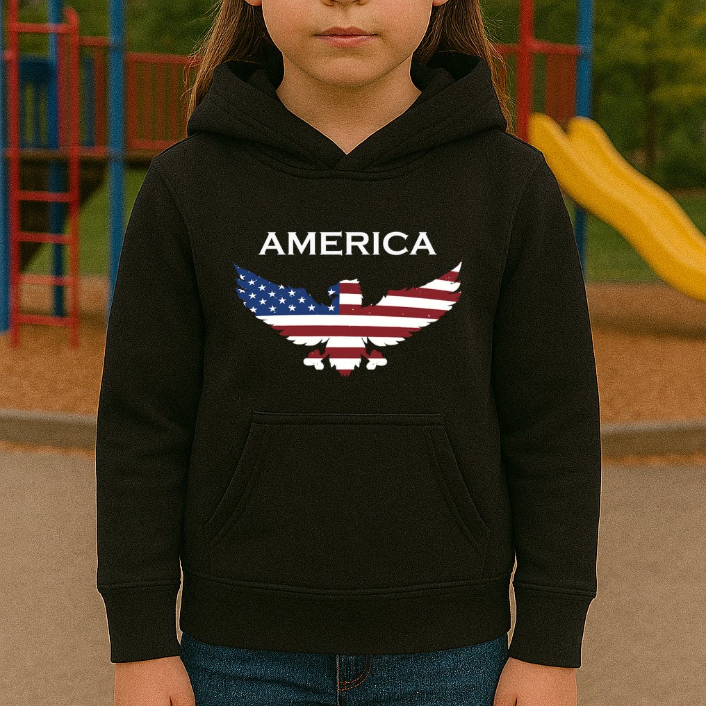 American Flag Eagle Kids Hoodie
