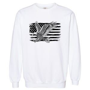 American Flag Eagle 4th Of July Independence Day Patriotic Garment-Dyed Sweatshirt