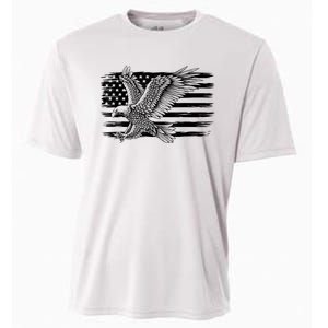 American Flag Eagle 4th Of July Independence Day Patriotic Cooling Performance Crew T-Shirt