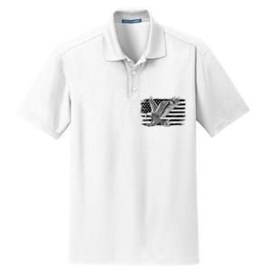 American Flag Eagle 4th Of July Independence Day Patriotic Dry Zone Grid Polo