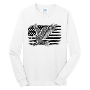 American Flag Eagle 4th Of July Independence Day Patriotic Tall Long Sleeve T-Shirt