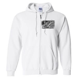 American Flag Eagle 4th Of July Independence Day Patriotic Full Zip Hoodie