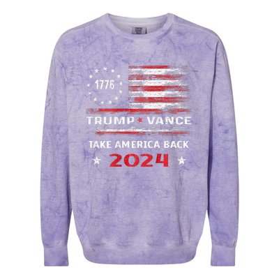 America Flag Election Trump Jd Vance 2024 Vp President Colorblast Crewneck Sweatshirt