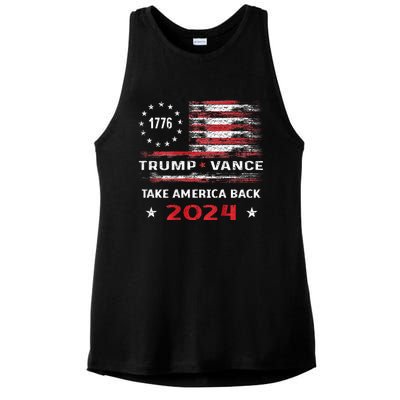 America Flag Election Trump Jd Vance 2024 Vp President Ladies PosiCharge Tri-Blend Wicking Tank