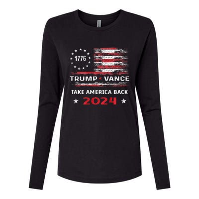 America Flag Election Trump Jd Vance 2024 Vp President Womens Cotton Relaxed Long Sleeve T-Shirt