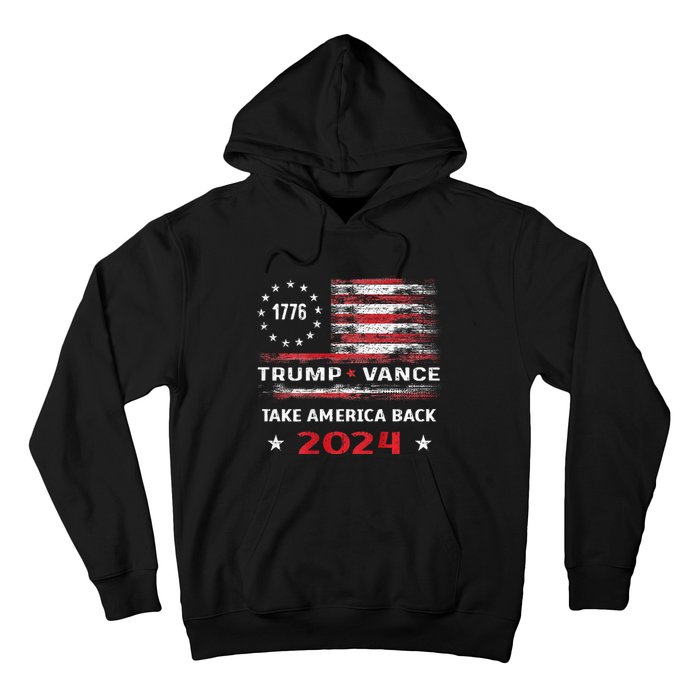 America Flag Election Trump Jd Vance 2024 Vp President Hoodie