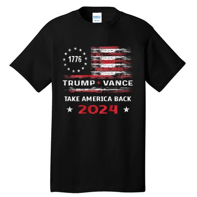 America Flag Election Trump Jd Vance 2024 Vp President Tall T-Shirt