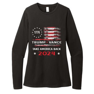 America Flag Election Trump Jd Vance 2024 Vp President Womens CVC Long Sleeve Shirt