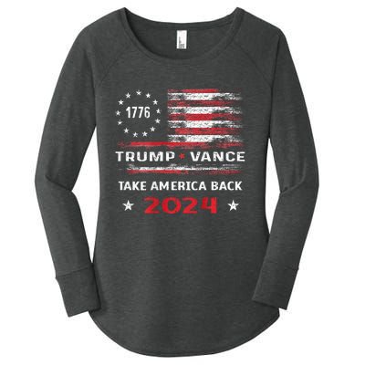 America Flag Election Trump Jd Vance 2024 Vp President Women's Perfect Tri Tunic Long Sleeve Shirt