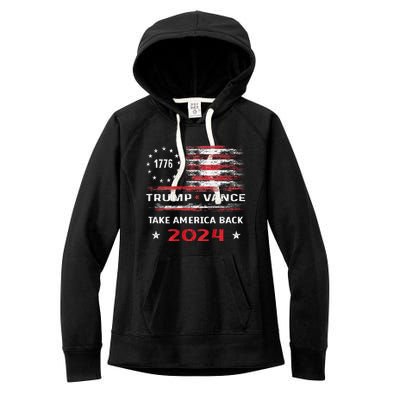 America Flag Election Trump Jd Vance 2024 Vp President Women's Fleece Hoodie