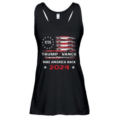 America Flag Election Trump Jd Vance 2024 Vp President Ladies Essential Flowy Tank