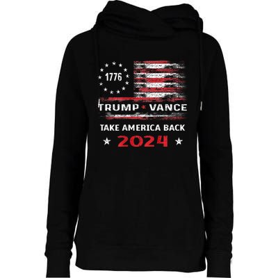 America Flag Election Trump Jd Vance 2024 Vp President Womens Funnel Neck Pullover Hood