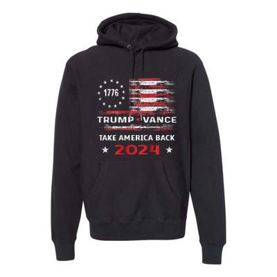 America Flag Election Trump Jd Vance 2024 Vp President Premium Hoodie