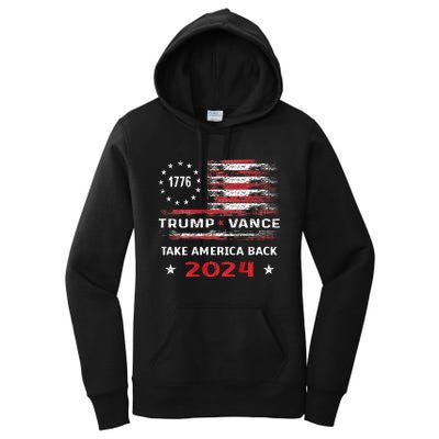 America Flag Election Trump Jd Vance 2024 Vp President Women's Pullover Hoodie