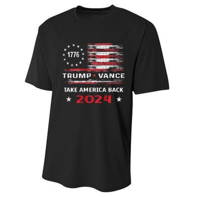 America Flag Election Trump Jd Vance 2024 Vp President Performance Sprint T-Shirt