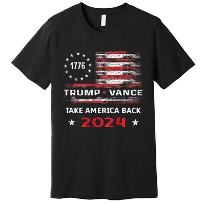 America Flag Election Trump Jd Vance 2024 Vp President Premium T-Shirt