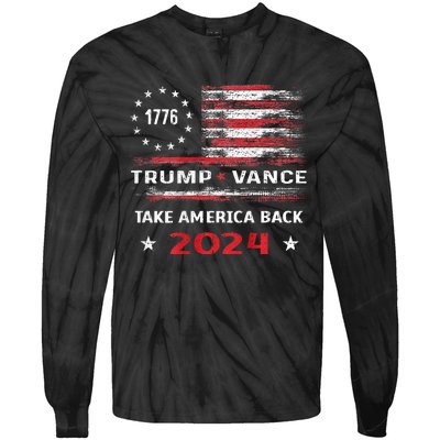 America Flag Election Trump Jd Vance 2024 Vp President Tie-Dye Long Sleeve Shirt