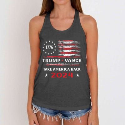 America Flag Election Trump Jd Vance 2024 Vp President Women's Knotted Racerback Tank