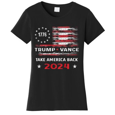 America Flag Election Trump Jd Vance 2024 Vp President Women's T-Shirt