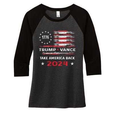 America Flag Election Trump Jd Vance 2024 Vp President Women's Tri-Blend 3/4-Sleeve Raglan Shirt