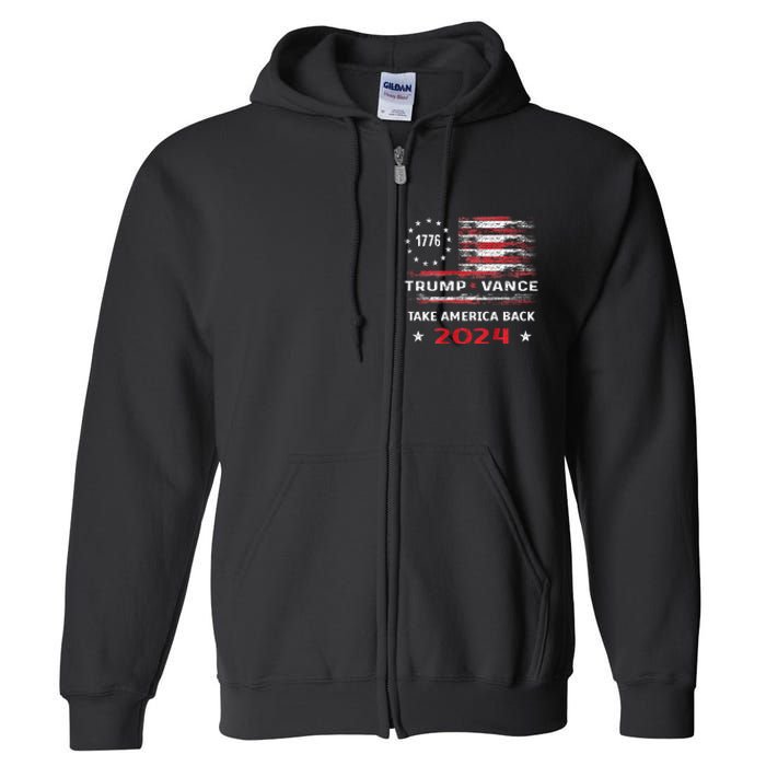 America Flag Election Trump Jd Vance 2024 Vp President Full Zip Hoodie