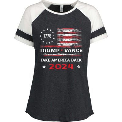 America Flag Election Trump Jd Vance 2024 Vp President Enza Ladies Jersey Colorblock Tee