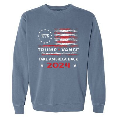 America Flag Election Trump Jd Vance 2024 Vp President Garment-Dyed Sweatshirt