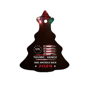 America Flag Election Trump Jd Vance 2024 Vp President Ceramic Tree Ornament