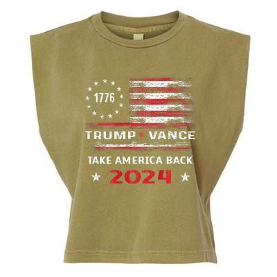 America Flag Election Trump Jd Vance 2024 Vp President Garment-Dyed Women's Muscle Tee