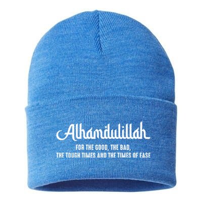 Alhamdulillah For Everything Islamic Muslim Ramadan Eid Gift Sustainable Knit Beanie