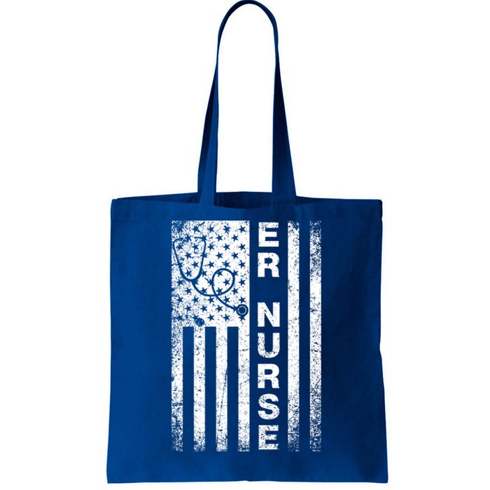 American Flag Er Nurse Emergency Room Nurse Gift Tote Bag