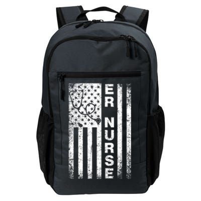 American Flag Er Nurse Emergency Room Nurse Gift Daily Commute Backpack