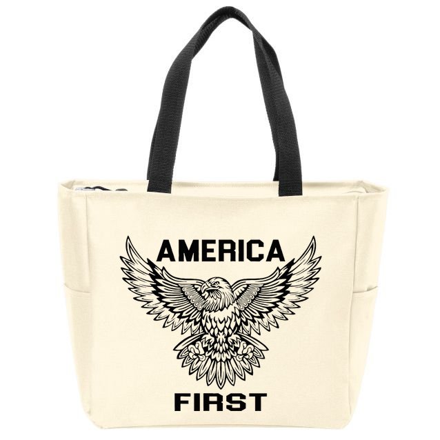 America First Eagle America First Zip Tote Bag