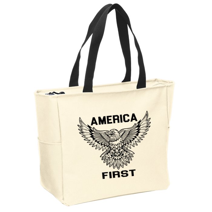 America First Eagle America First Zip Tote Bag