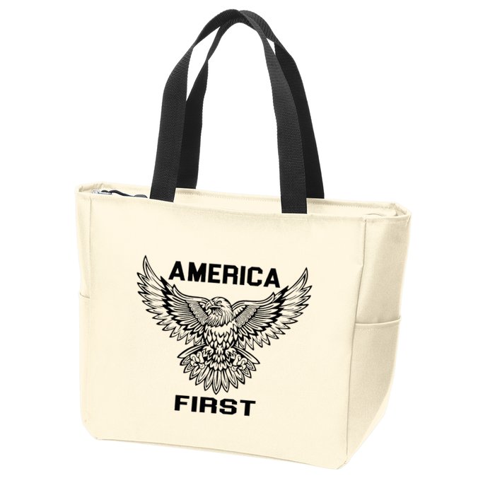 America First Eagle America First Zip Tote Bag