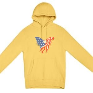 American Flag Eagle. Premium Pullover Hoodie