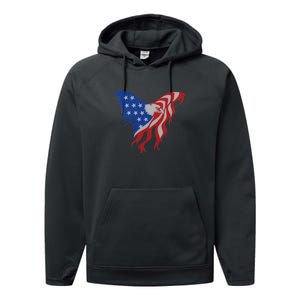 American Flag Eagle. Performance Fleece Hoodie