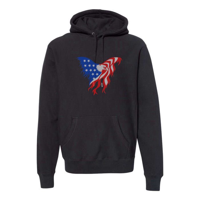 American Flag Eagle. Premium Hoodie