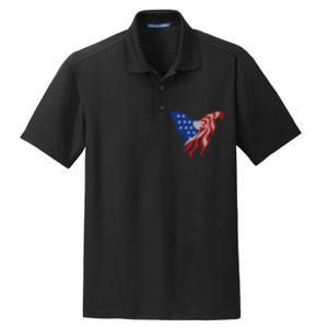 American Flag Eagle. Dry Zone Grid Polo